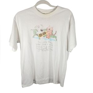 Vintage Center Star M&Ms Dog Cat Candy Funny T-shirt Size Unisex Large